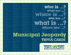 Municipal Jeopardy Trivia Cards included in the Information Kit