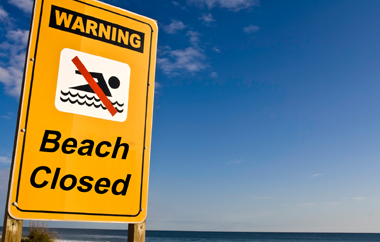 Beach water testing results