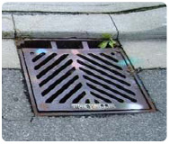 Paint Marks are left on Storm Drains after being Treated