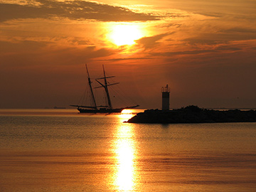 Tall Ship at Sunrise