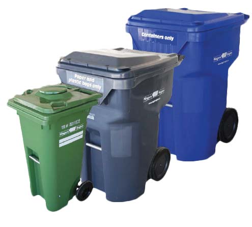 Blue and Grey Recycling Carts