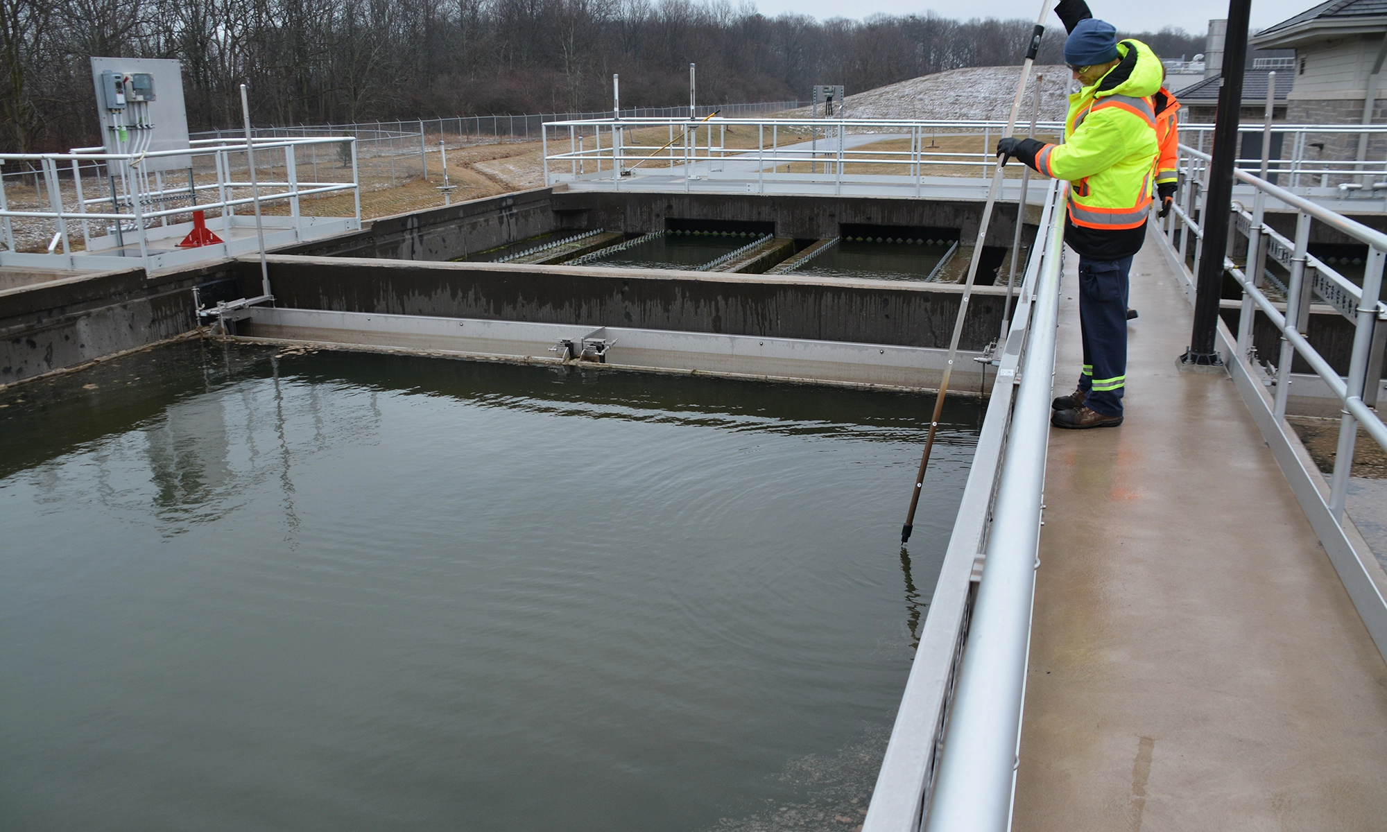 Public Works employee working at a water treatment plant