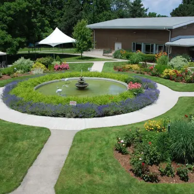 Garden and landscaping outside of Linhaven long-term care home