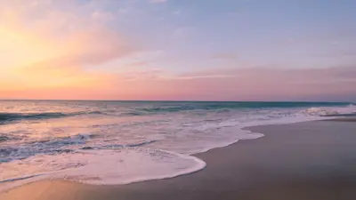 Colourful sunset over a beach