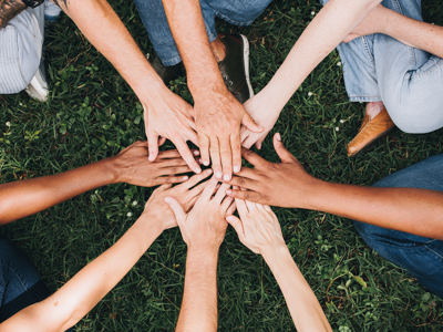 group of hands