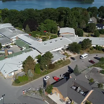 An aerial view of Linhaven Long-Term Care Home